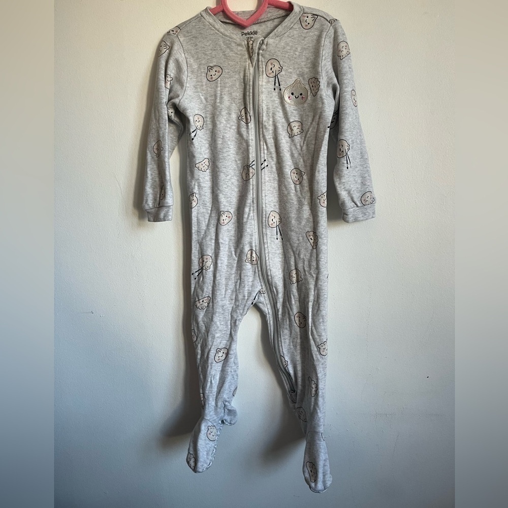 Pekkle Organic Cotton Unisex One Piece Pyjama - Gray Dumpling - 18 Months